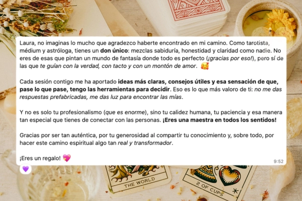 Reseña real Laura tarotista